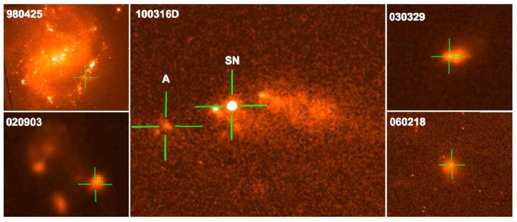GRB 100316D/SN 2010bh. Фото Hubble.